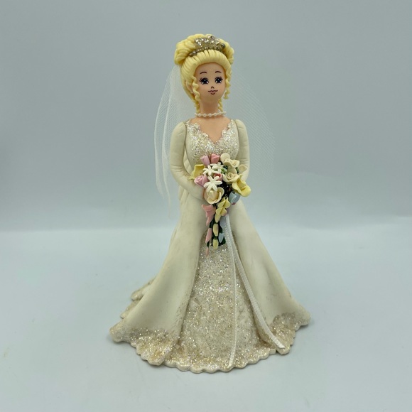 Carol Graziano Avon Kneeded Angels bride figure cake topper blonde wedding - Picture 1 of 7